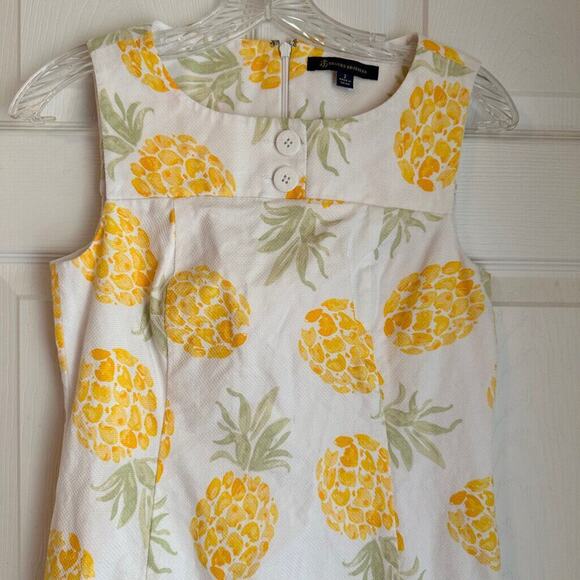 Brooks Brothers Women's Pineapple Summer Shift Dress Size 2 Petite Preppy Style - Picture 2 of 6